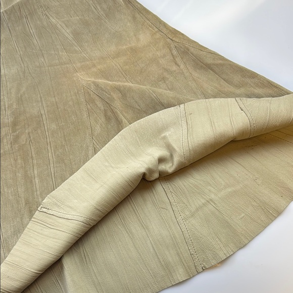 MaxMara Tan A-Line High-Low Leather Skirt N279-15 - Picture 6 of 6